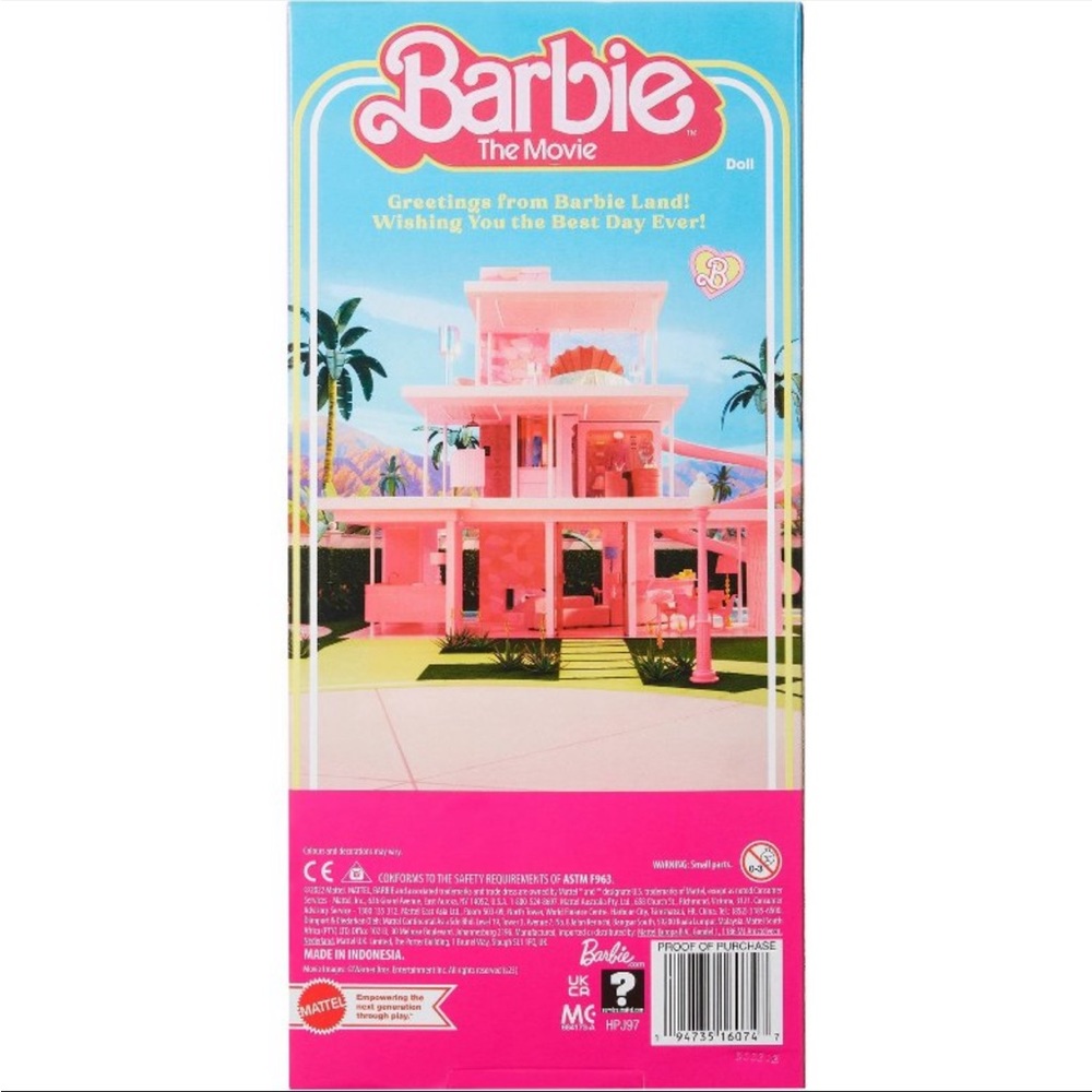 Barbie the Movie Ken Doll Wearing Pastel Striped Beach Matching Set Surfer Ken - Picture 5 of 5